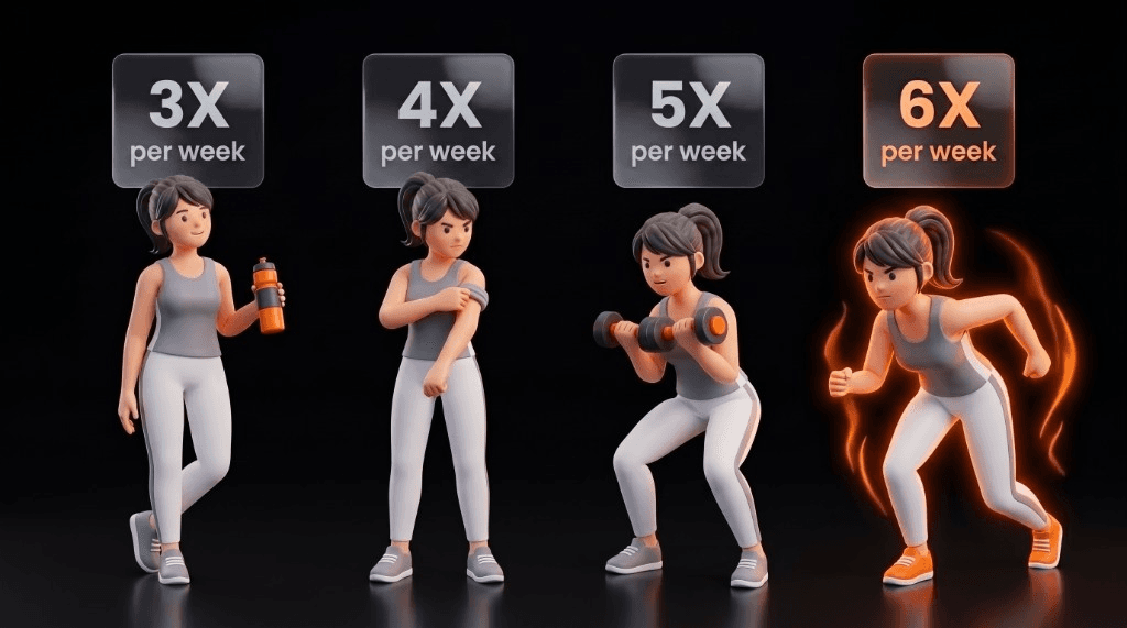 Training frequency options from 3X to 6X per week